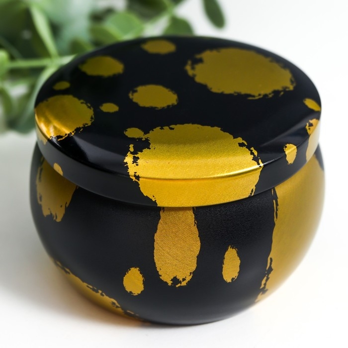 Шкатулка металл круглая Шкатулка металл круглая "Рисунки золотом на белом и чёрном" МИКС 5,2х7,5х7,5 см