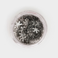 Глиттер пищевой фигурный снежинки серебрянные Глиттер пищевой фигурный снежинки серебрянные