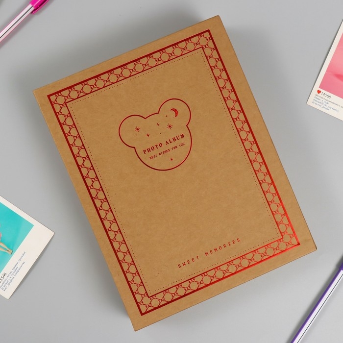 Фотоальбом на 200 фото 10х15 см "Крафт" МИКС 5,5х20,8х26,5 см