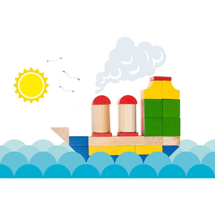 Конструктор &laquo;Цветной&raquo;, 65 элементов