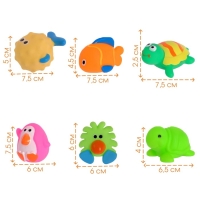 Набор резиновых игрушек для ванны &laquo;Малыши&raquo;, с пищалкой, 6 шт, Крошка Я