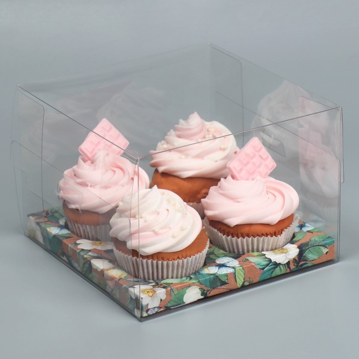 Коробка для капкейка, кондитерская упаковка, 4 ячейки «Тебе с любовью», 16 х 16 х 11.5 см Коробка для капкейка, кондитерская упаковка, 4 ячейки «Тебе с любовью», 16 х 16 х 11.5 см