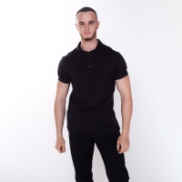 Футболка мужская поло, цвет чёрный, размер 50