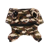 Комбинезон  "Камуфляж" на меховом подкладе, размер L  (ДС 35, ОШ 35, ОГ 45 см), чёрный/зелён