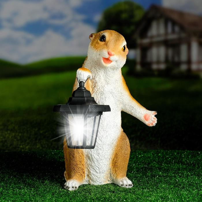 Садовый фонарь Садовый фонарь "Суслик с фонариком" 15х15х36см