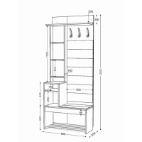 Прихожая Ольга 1, Ясень шимо светлый/Венге