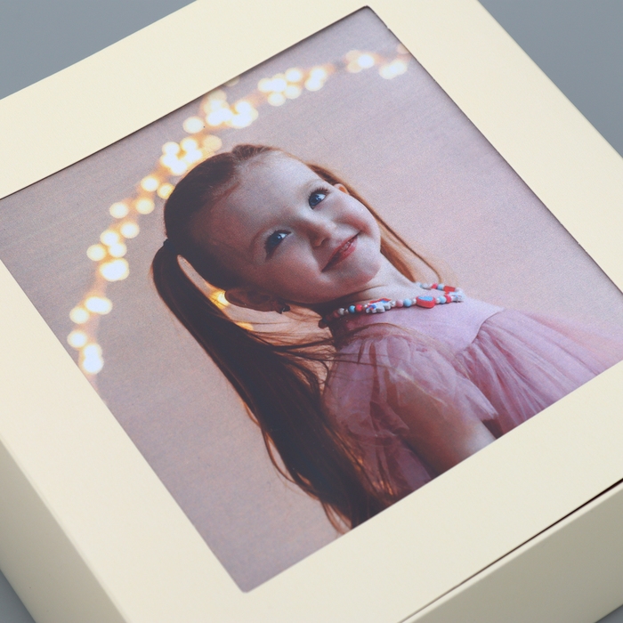 Коробка-фоторамка подарочная складная, упаковка, &laquo;Топленое молоко&raquo;, 14 х 14 х 8 см