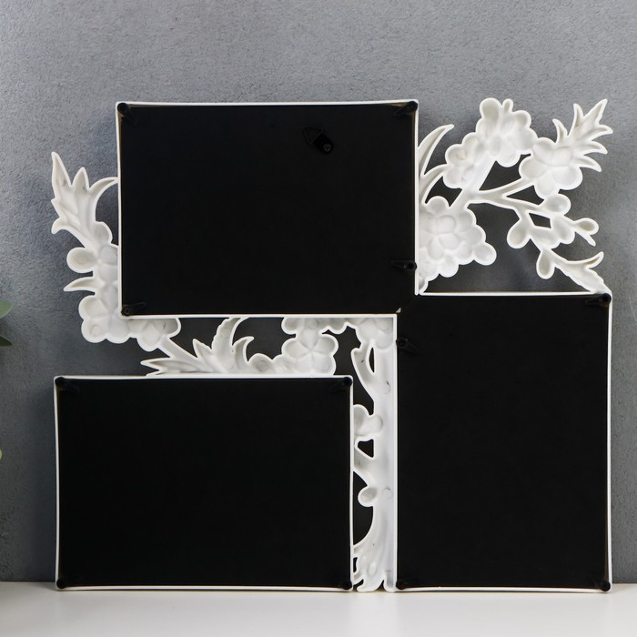 Фоторамка пластик на 3 фото 10х15 см Фоторамка пластик на 3 фото 10х15 см "Цветущая вишня" белый 33х29 см