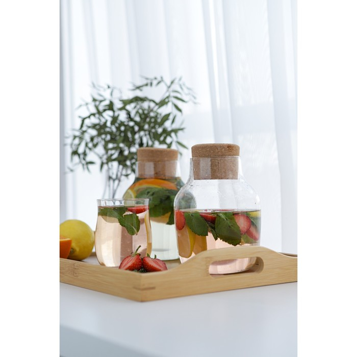 Банка стеклянная для хранения сыпучих продуктов &laquo;Эко&raquo;, 800 мл, 10,5&times;20 см, с пробковой крышкой