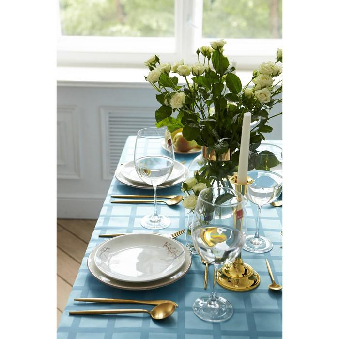 Скатерть Этель Geometry 150*220 +/-3см, цв.серо-синий, пл. 192 г/м2, хл с ВГМО