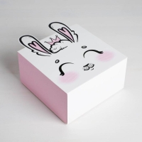 Коробка подарочная складная, упаковка, &laquo;Зайчик&raquo;, 15 х 15 х 8 см
