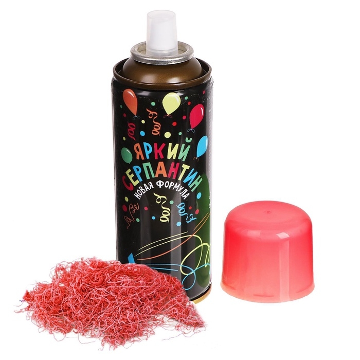 Спрей для новогоднего декора &laquo;Серпантин&raquo;, 250 мл, цвет красный, на новый год