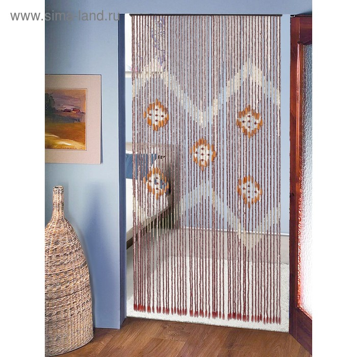 Занавеска декоративная деревянная, 90&times;195 см, 52 нити