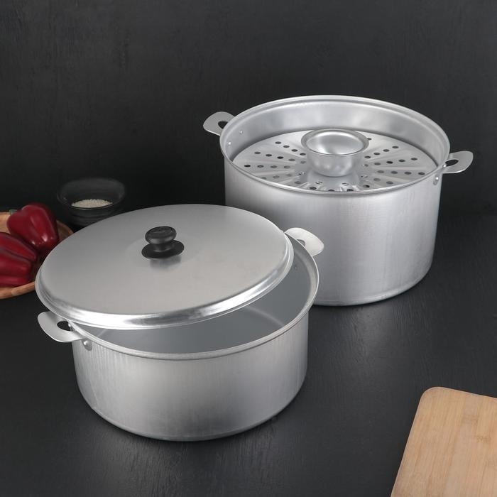 Манты-казан, 10 л, с 4 дисками, d=33 см, металлическая крышка Манты-казан, 10 л, с 4 дисками, d=33 см, металлическая крышка