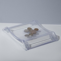 Монетница двухкомпонентная, с местом для рекламной вставки, 16,3&times;19,3&times;3, цвет прозрачный