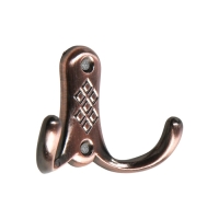 Крючок мебельный ТУНДРА TKD024, двухрожковый, медь Крючок мебельный ТУНДРА TKD024, двухрожковый, медь