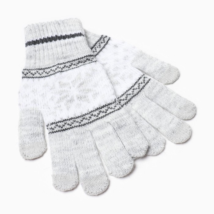 Перчатки женские, цвет светло-серый, размер 18 Перчатки женские, цвет светло-серый, размер 18