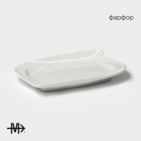 Блюдо фарфоровое Magistro &laquo;Либретто&raquo;, 14&times;9,5 см, цвет белый