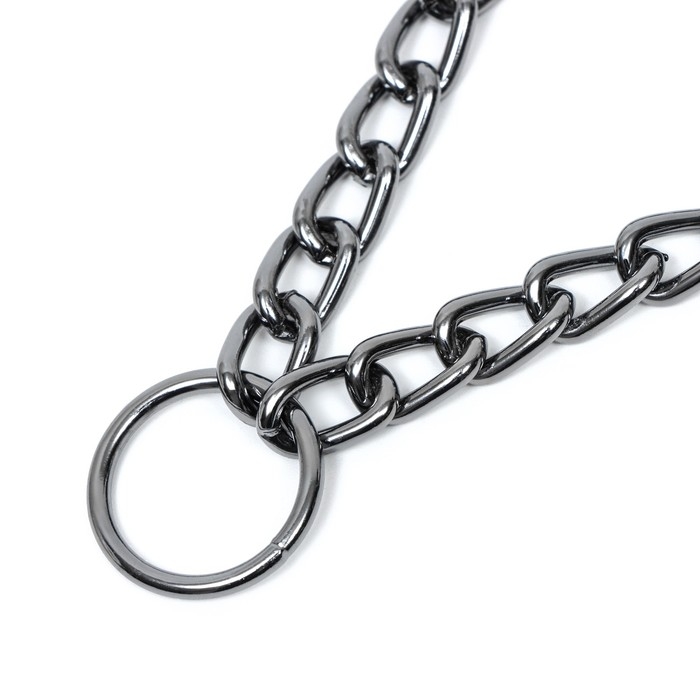 Ошейник - полуудавка металлический двухрядный, 40 см, толщина проволоки 2 мм, черный Ошейник - полуудавка металлический двухрядный, 40 см, толщина проволоки 2 мм, черный