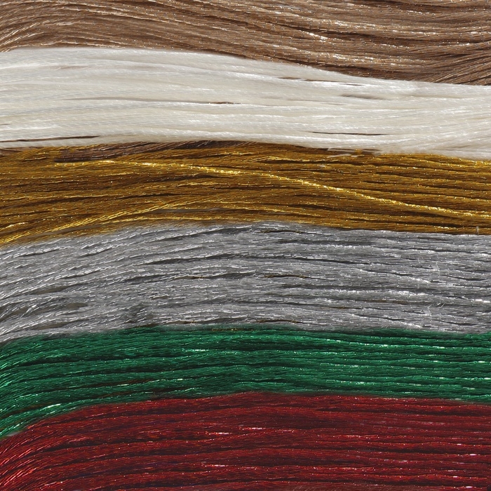 Набор металлизированных ниток мулине, 8 &plusmn; 1 м, 6 шт