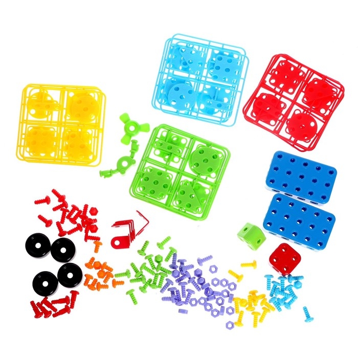 Конструктор в чемодане &laquo;Объёмная мозаика&raquo;, с электрическим шуруповертом, 40 моделей, 200 деталей