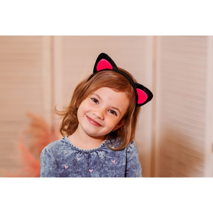 Ободок для волос карнавальный &laquo;Ушки&raquo; аниме, цвет розовый