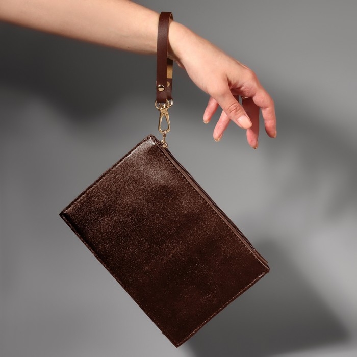 Ручка для сумки из натуральной кожи, с карабинами, 30 ± 2 см × 1,2 см, цвет коричневый/золотой Ручка для сумки из натуральной кожи, с карабинами, 30 ± 2 см × 1,2 см, цвет коричневый/золотой