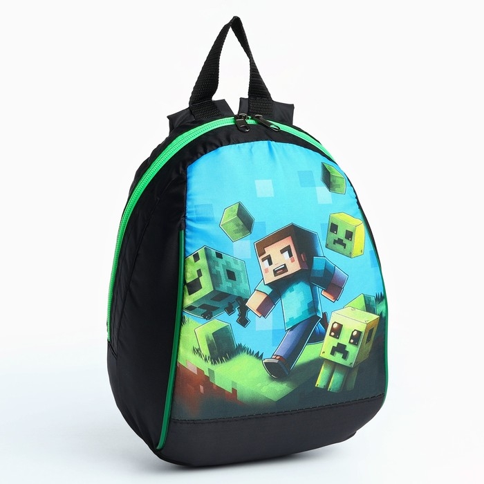 Рюкзак школьный детский для мальчика &laquo;Пиксели&raquo;, 20х13х26, отд на молнии, чёрный