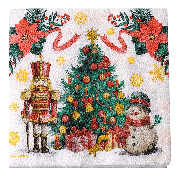 Новогодние салфетки бумажные Новогодние салфетки бумажные "Елка", двухслойные, 33х33 см, 20 шт.