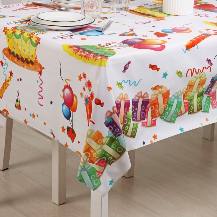 Клеёнка на стол Доляна, на нетканой основе, ширина 137 см, общая толщина 0,19 мм, рулон 20 м