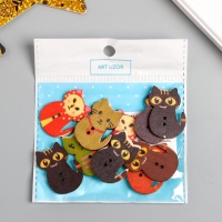 Пуговицы дерево для творчества 2 прокола "Котята" набор 10 шт 3х2,1х0,2 см Пуговицы дерево для творчества 2 прокола "Котята" набор 10 шт 3х2,1х0,2 см