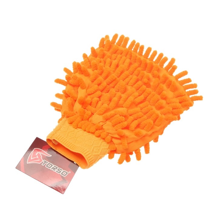 Варежка для уборки авто TORSO, двухсторонняя, 17&times;13.5 см, микс