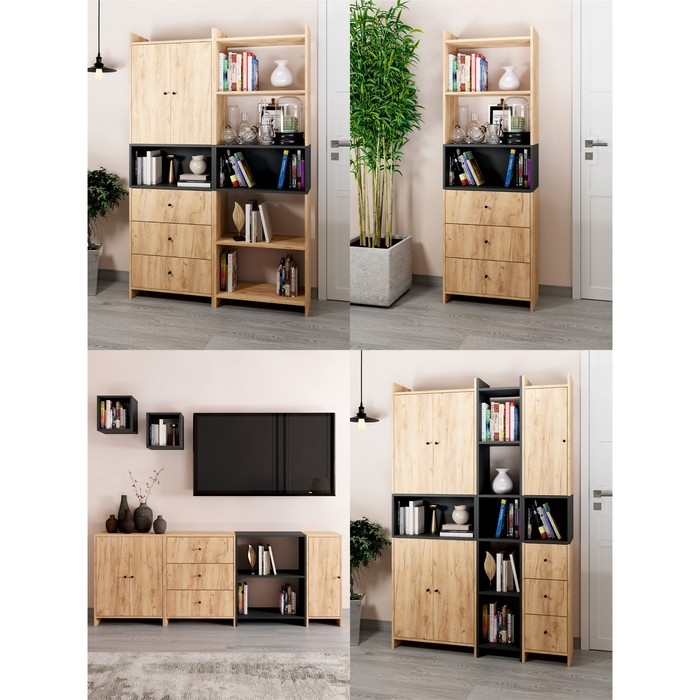 Стеллаж 600, 600х300х776, Квадро/Антрацит