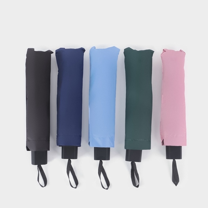 Зонт механический &laquo;Однотон&raquo;, эпонж, 4 сложения, 8 спиц, R = 47/55 см, D = 110 см, цвет МИКС