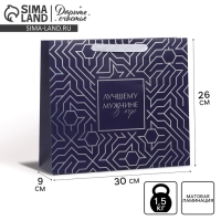 Пакет подарочный ламинированный горизонтальный, упаковка, &laquo;Первый во всём&raquo;, M 25.5 х 30 х 9 см