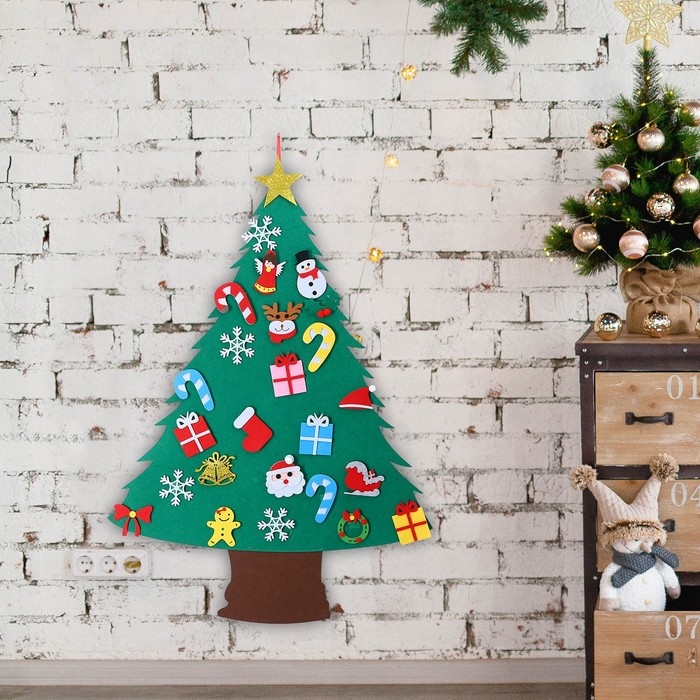 Набор для творчества &laquo;Ёлочка с золотой звездой&raquo; украшения на липучках