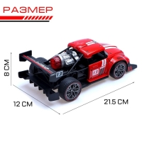 Машина радиоуправляемая &laquo;Хот-род&raquo;, эффект дыма, свет и звук, работает от аккумулятора, цвет красный