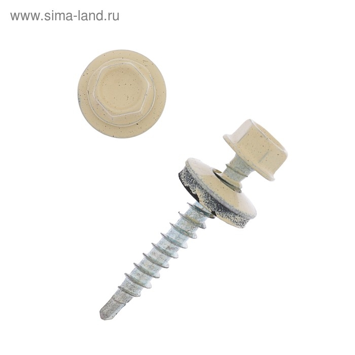 Саморезы кровельные 4.8х35 RAL 1014, бежевый, 200 шт. Саморезы кровельные 4.8х35 RAL 1014, бежевый, 200 шт.