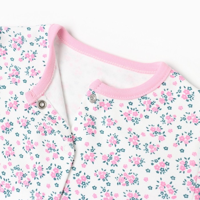 Комбинезон детский (3 шт.), цвет белый/розовый/светло-розовый, рост 74 см