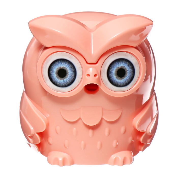 Точилка механическая с контейнером Сова Персиковая Точилка механическая с контейнером Сова Персиковая