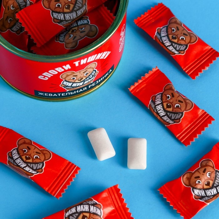 Жевательная резинка &laquo;Слови тишину&raquo; в консервной банке, 27,2 г.