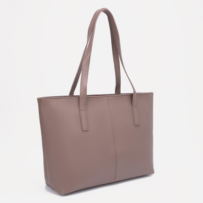 Сумка-шопер женская на молнии, цвет тёмно-бежевый Сумка-шопер женская на молнии, цвет тёмно-бежевый