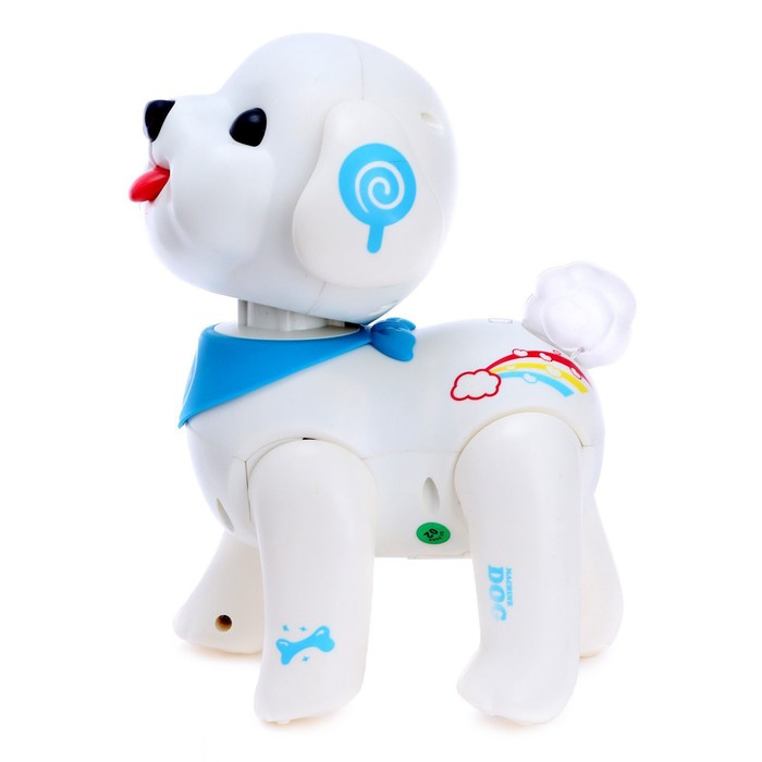 Робот собака «Милый щенок», программируемый, на пульте управления, интерактивный: реагирует на хлопки, звук, свет, на батарейках, на русском языке Робот собака «Милый щенок», программируемый, на пульте управления, интерактивный: реагирует на хлопки, звук, свет, на батарейках, на русском языке