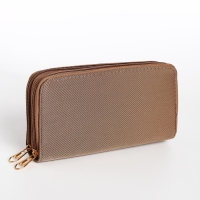 Кошелёк женский на молниях, цвет тёмно-бежевый Кошелёк женский на молниях, цвет тёмно-бежевый