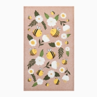Набор кухонных полотенец Доляна "Bee and bunny" 2 шт, 28х46 см, рогожка, 100% хлопок, 160г/м2 Набор кухонных полотенец Доляна "Bee and bunny" 2 шт, 28х46 см, рогожка, 100% хлопок, 160г/м2
