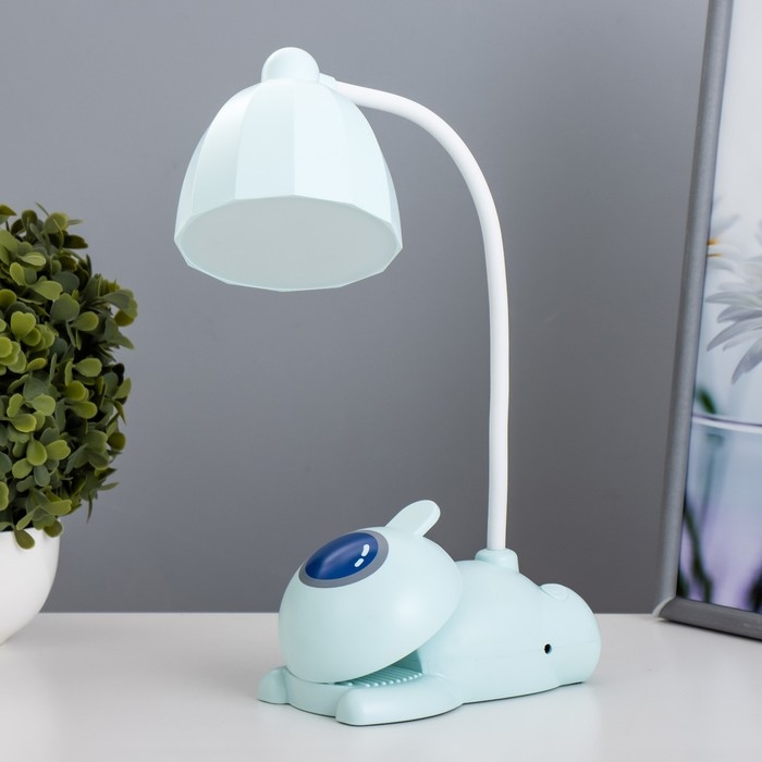 Настольная лампа "Робот" LED 5Вт USB АКБ лазурный 11,8х7,8х31 см RISALUX