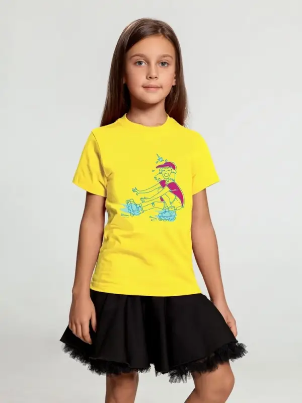 Футболка детская Roller Skates, желтая, 6 лет