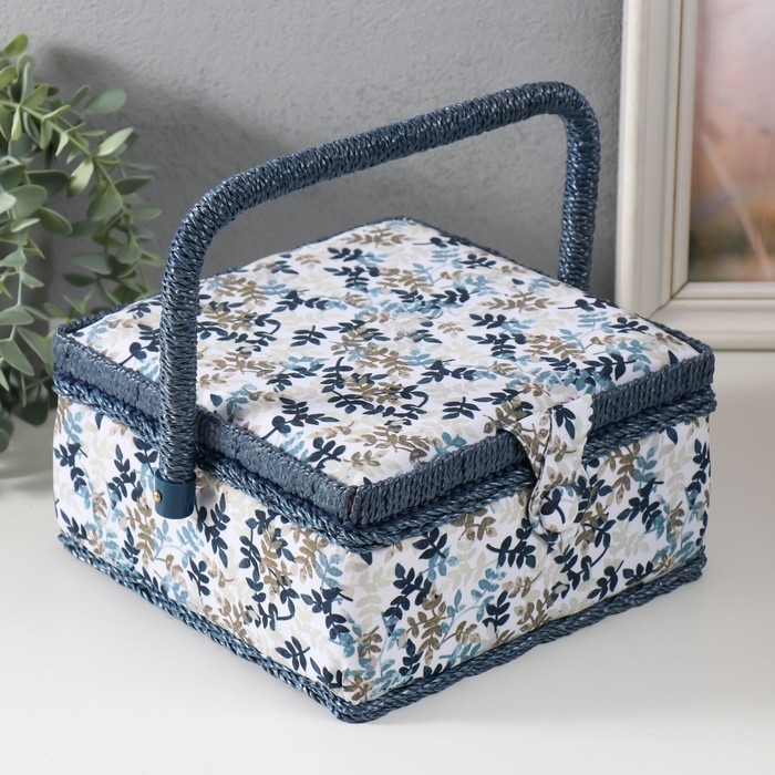 Шкатулка для рукоделия Шкатулка для рукоделия "Лиственные веточки" 20х20х11 см