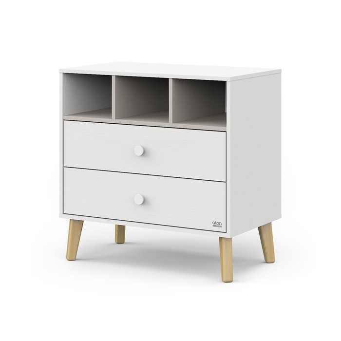 Комод пеленальный детский Benny, ЛДСП, 80х88х69 см., 2 ящика, цвет белый/кашемир