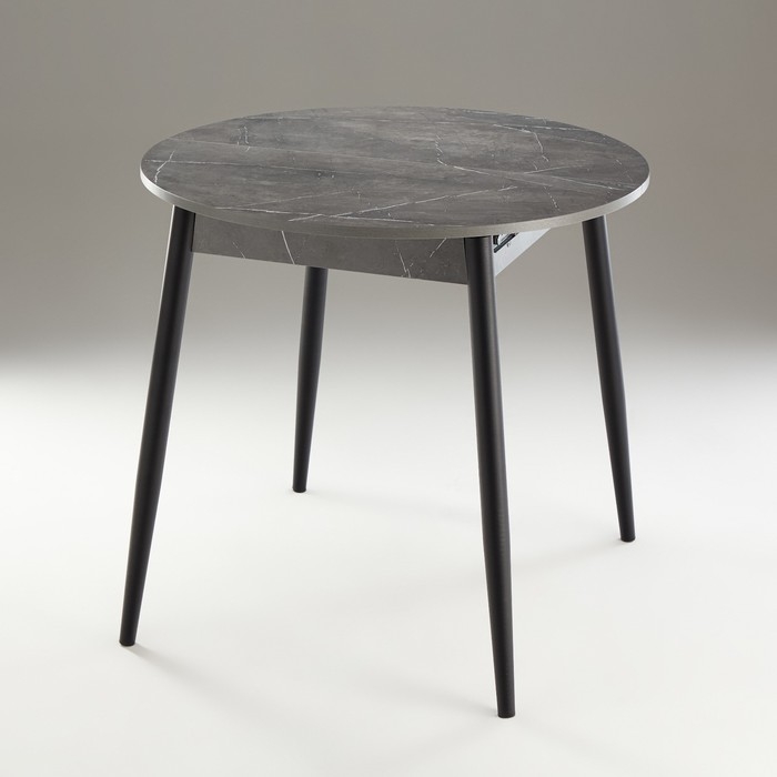 Стол раздвижной круглый Стол раздвижной круглый "Орион мини", 800/1110х800х750, ноги металл черные/Каспий тёмный